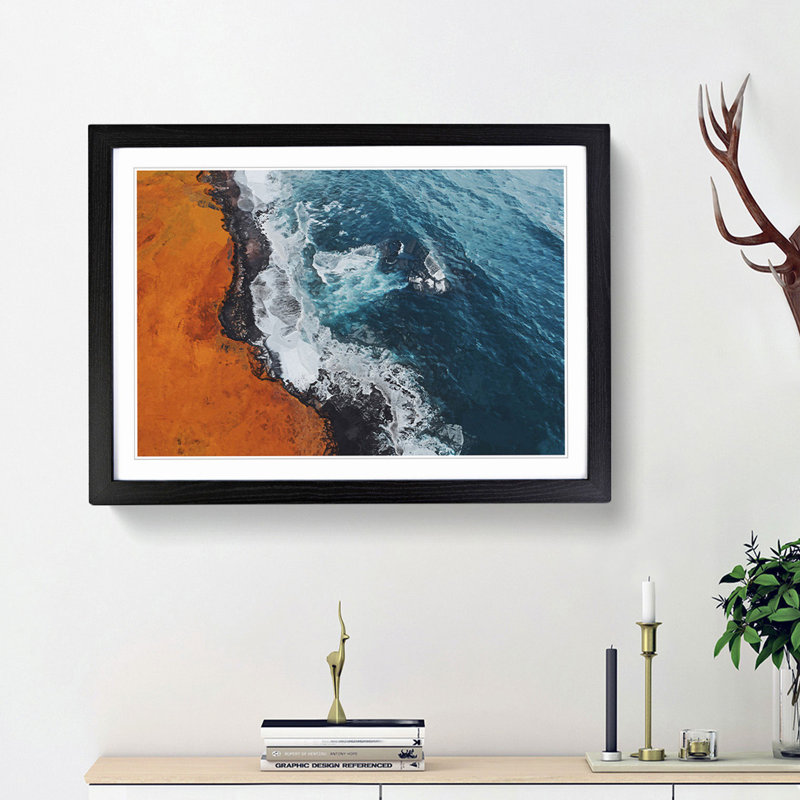Snaefellsnes Coast in Iceland - Picture Frame Graphic Art Print, 27cm H x 36cm W x 2cm D, Black Framed