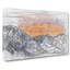 Snowy Mountain Under the Sun in Abstract - Wrapped Canvas Drawing - Wrapped Canvas-55341869