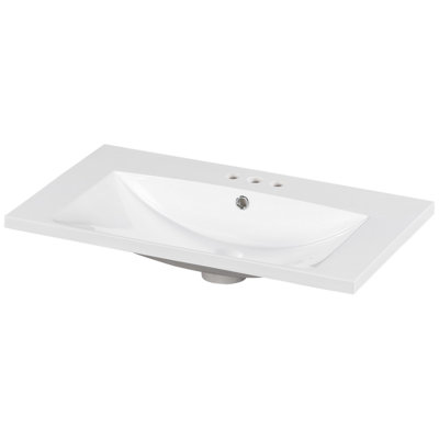 Single Bathroom Basin Sink With 3-Faucet Holes