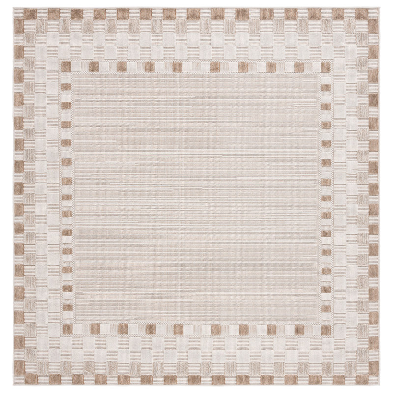 Liidia Performance Geometric Indoor/Outdoor Area Rug, Square 6'7"