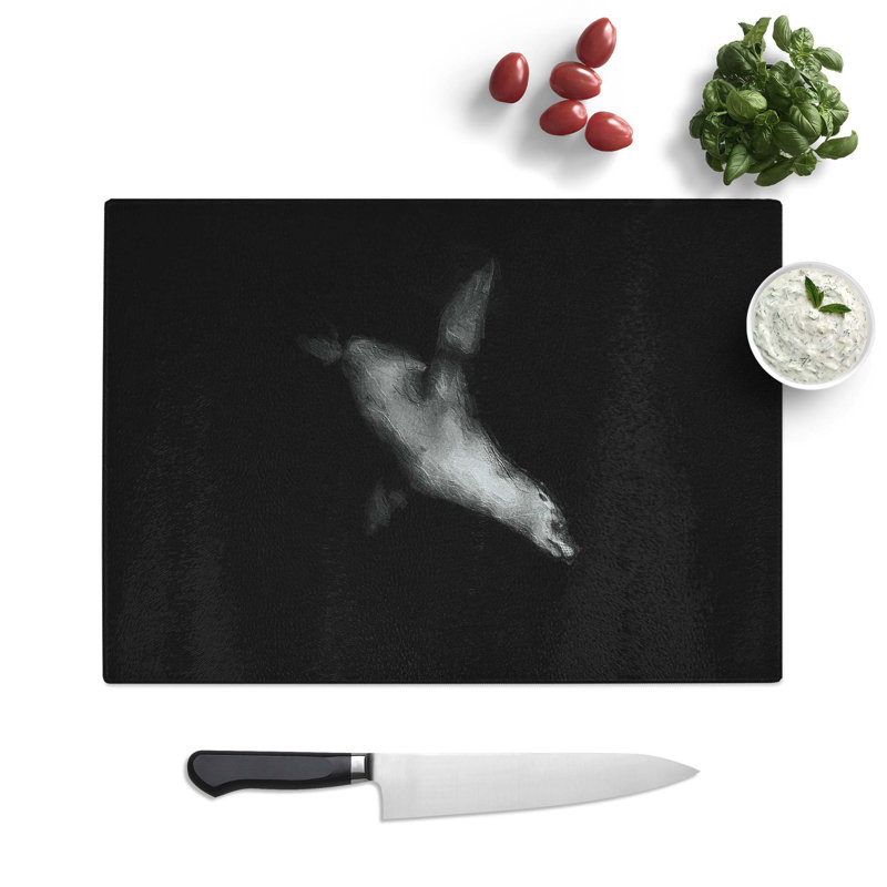 Tempered Glass Sea Lion Chopping Board, 39 cm W x 28.5 cm L