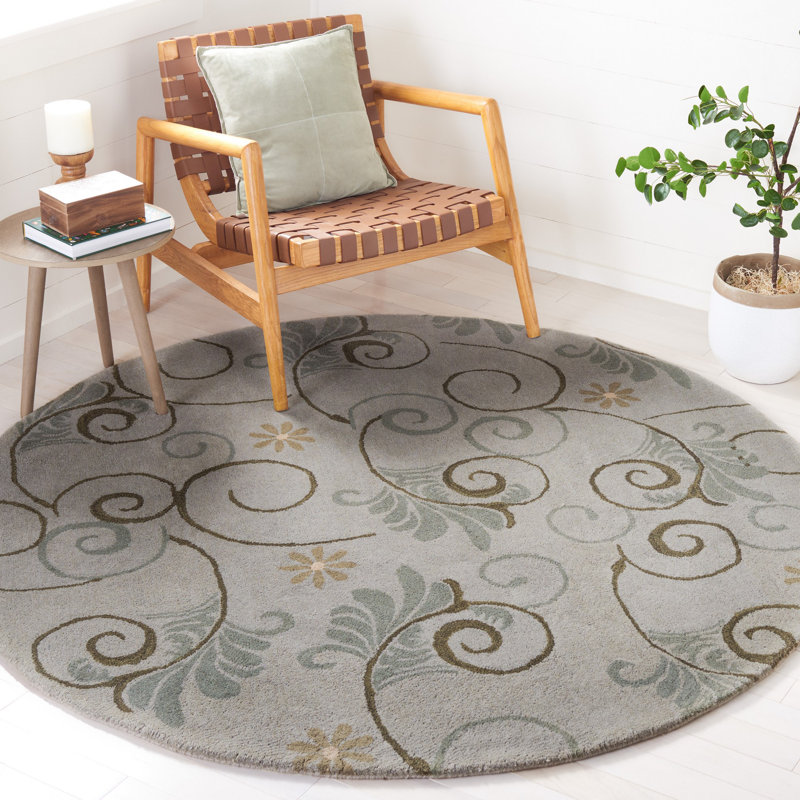 Chanler Hand-Tufted Wool Grey Area Rug, Round 6'