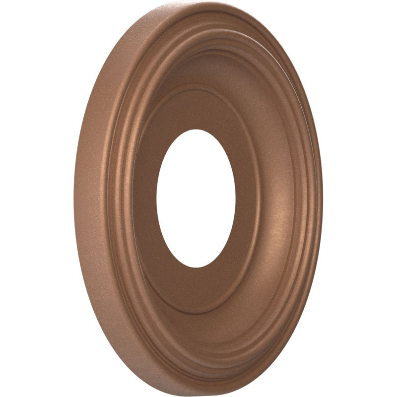 Médaillon traditionnel en PVC thermoformé pour plafond, H 10 po x l 10 po x P 1,13 po, Cuivre vieilli