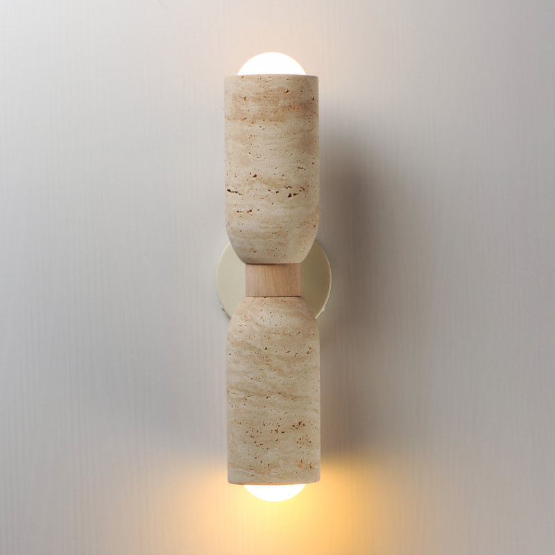 Pompeii-Wall Sconce, Travertine / Oyster