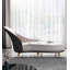 Chaise longue de style luxueux et lumineux en bois massif, métal et cuir pour chambre et salon-1123964855