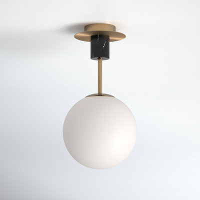 Drake Single Light Glass Semi Flush Mount