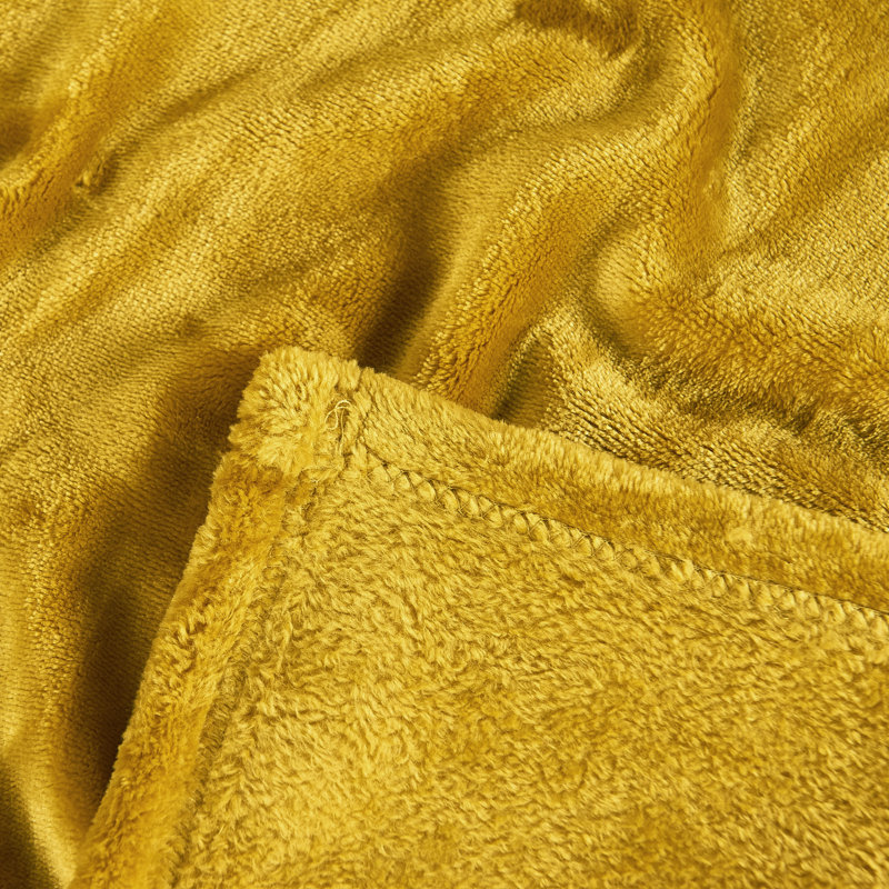  Christmas Solid Flannel Fleece Blanket, Twin, Golden Spice