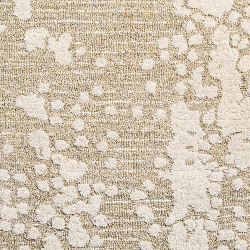 NICOLE MILLER NEW YORK Mod Weave Abstract Knotted Texture Handcrafted Wool Area Rug Taupe, Rectangle 9' x 12'