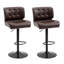 Ensemble de 2 tabourets de bar avec siège réglable, coussin rembourré épais et repose-pieds en métal