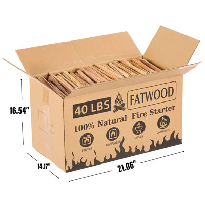 40-pound Natural Pine Fatwood Fire Starter Sticks - 100% Natural Kindling For Fireplaces, Stoves & Outdoor Fires