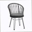 Ensemble de salle à manger 9 pièces en osier pour l'extérieur, grande table moderne en rotin de 73,50 po et chaises pour 8 pour patio, terrasse, cour arrière, porche, brun et noir
