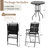 Latitude Run® 3 Pcs Outdoor Bar Stool Set With Dpc Tabletop Umbrella Hole & Footrest 2 Chairs