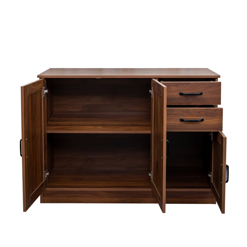 Modern Wood Buffet Sideboard With 2 Doors & 1 Storage And 2 Drawers -Entryway Serving Storage Cabinet Doors-Dining Room Console, 43.3 Inch