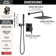 Modern Raincan Square Shower System, Rain Shower Head with Handheld Spray, Shower Faucet Set