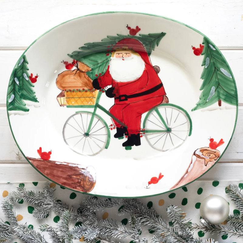 Grand plateau ovale Old St. Nick avec vélo