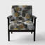 Geodis - Gold Glamour Squares I - Fauteuil d'appoint rembourré en velours moderne