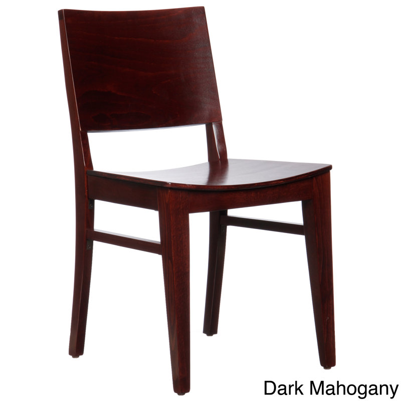Chaise d'appoint en bois massif Ahreanna, Acajou foncé
