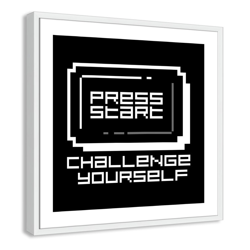 Décoration murale pour enfant challenge, H 27,5 po x l 27,5 po x P 1,19 po, Encadré de boîte blanc