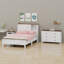 Bedroom Set with Farmhouse Platform Bed, Sliding Door Storage Headboard, Matching Nightstand and Dresser-1828014297