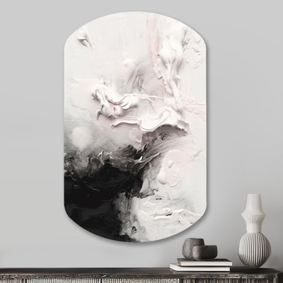 Silvain White Twist Watercolor III - Abstract Painting Asymmetrical Metal Wall Decor, Modern Freeform Metal Art Print
