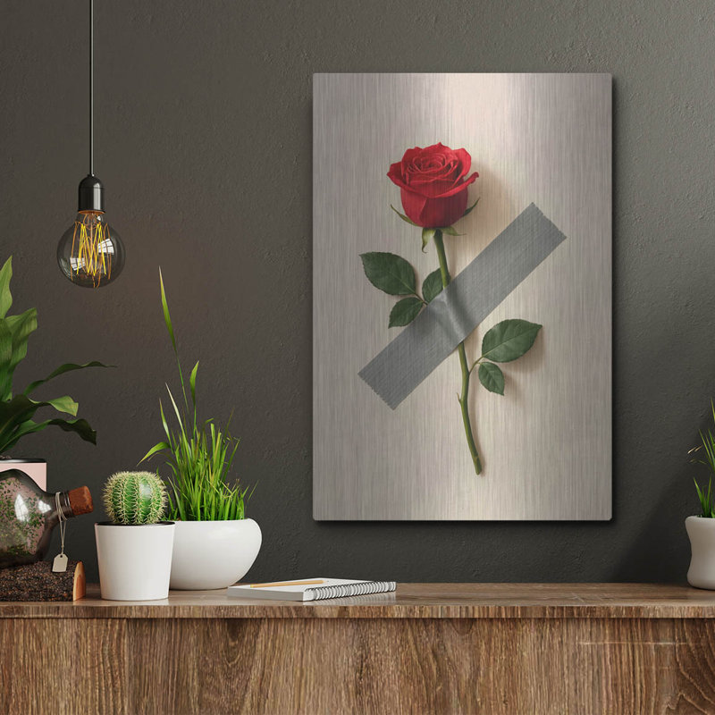  «Rose On The Wall» par Rey Klimt, art mural en métal, 12 po x 16 po, H 16 pi x l 12 pi