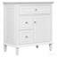 Meuble-lavabo de 30 po avec lavabo, meuble-lavabo avec un tiroir rabattable et deux tiroirs, tablette réglable, bois massif et panneau de fibres à densité moyenne, blanc