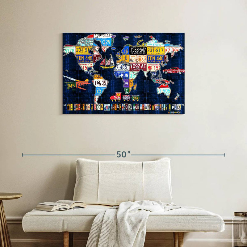 Aliaz World Map Augustine, 24" H x 36" W