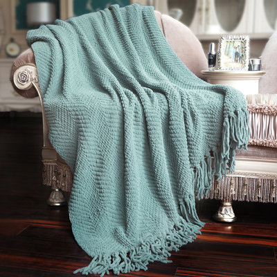 Tweed Knitted Throw Blanket