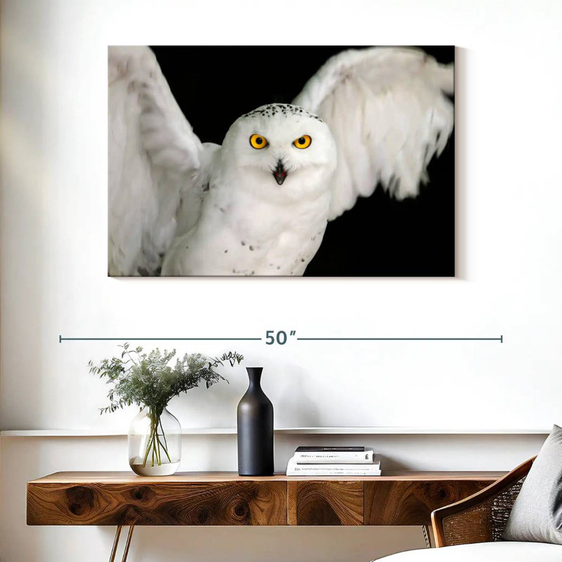 Brampt White Owl, 26" H x 39" W