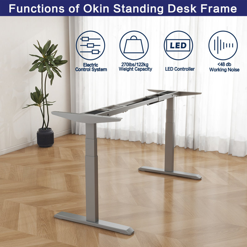 Structure de bureau électrique à hauteur ajustable à double moteur 