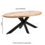 Lamantia Oval Solid Wood Top Metal Base Dining Table