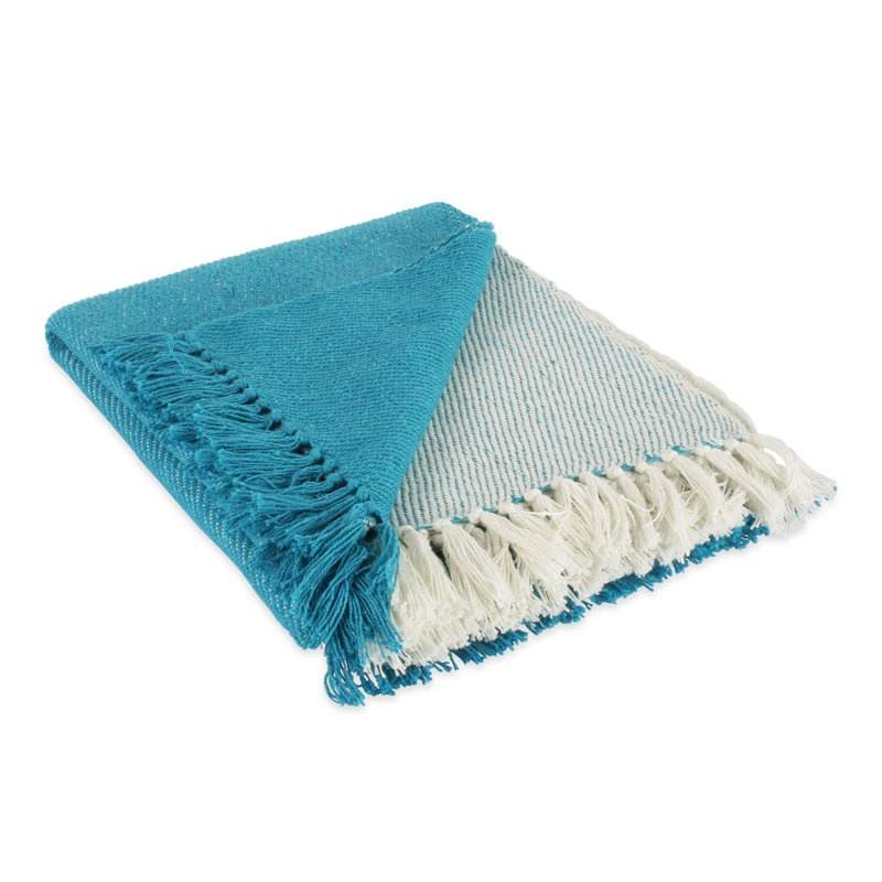 Hand Woven Throw Blanket, Teal