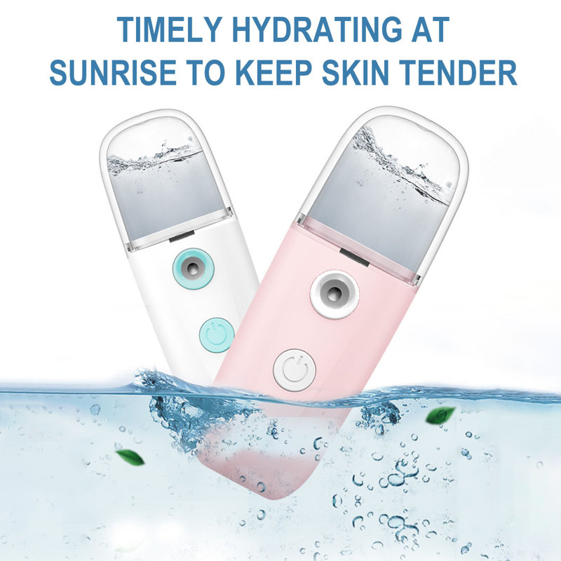 New Handheld Cold Spray Moisturizer Facial Humidifier, Pink