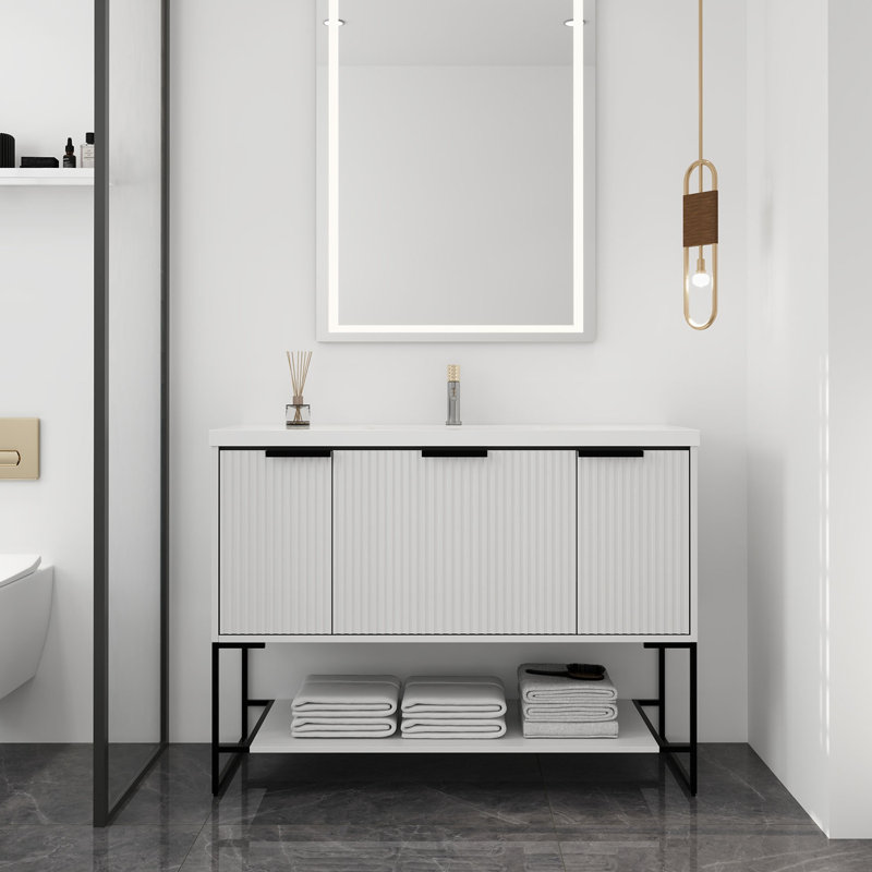Ensemble de meuble-lavabo simple 47,2 po Kravits, Blanc