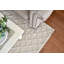 Tapis géométrique en laine tressé à la main crème-74429622