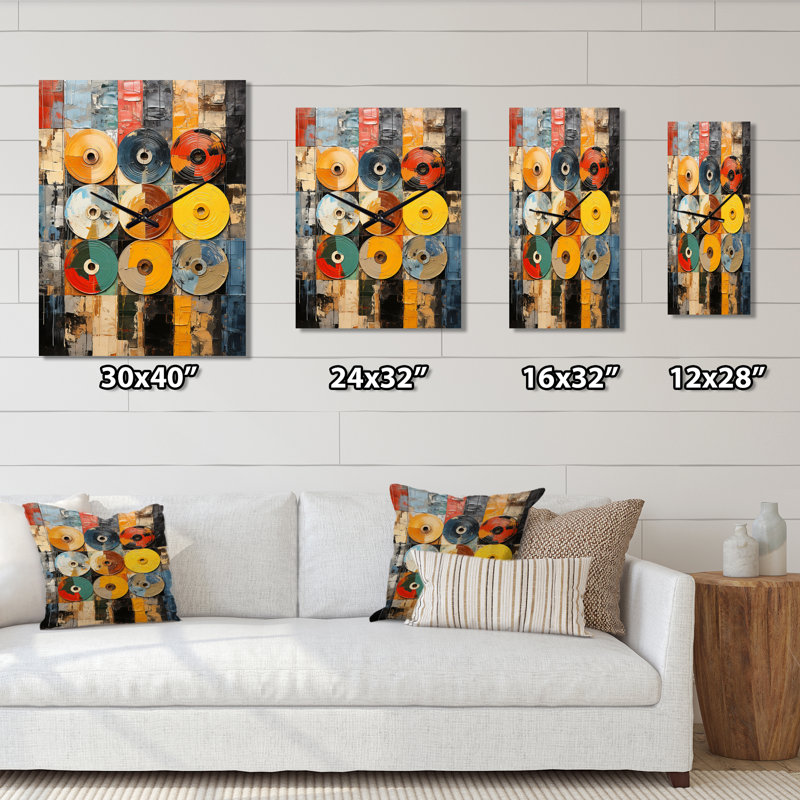 Horloge murale vinyle, Grand