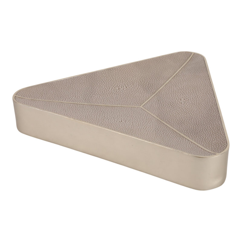 Bol décoratif triangulaire pour décoration intérieure moderne - bol décoratif fonctionnel pour commode de chambre à coucher, style tablette ou décoration de salon - beige et brun clair