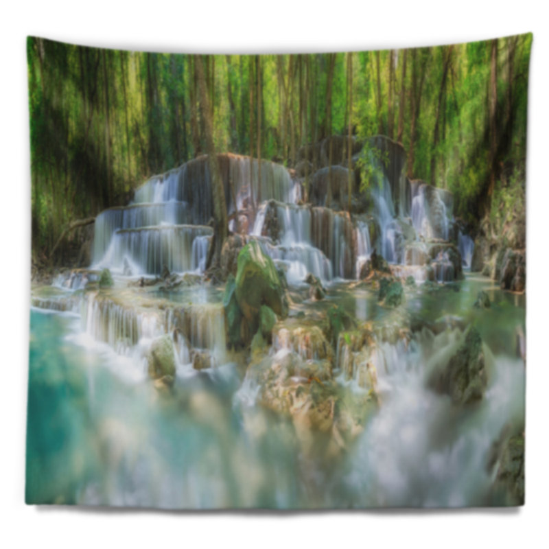 Paysage niveau 6 de tapisserie huai mae kamin cascade, H 50 po x l 60 po