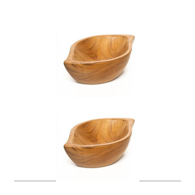 Ensemble de 2 bols en bois de teck Tonsui