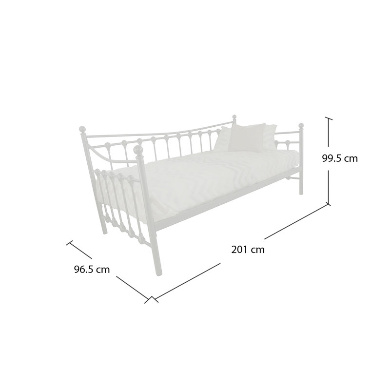 Bryland Bore Metal Daybed, Ivory