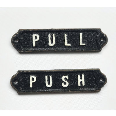Cast Iron Push Pull Door Signs
