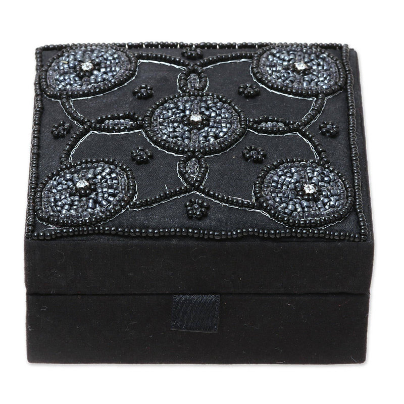 Boîte à bijoux en coton Midnight Blooms