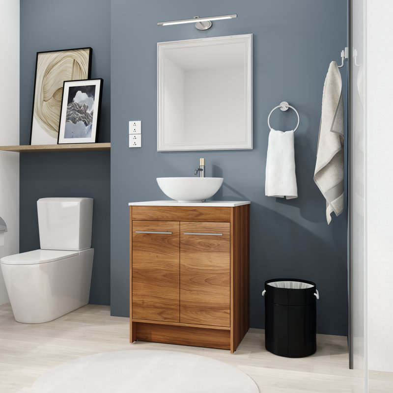 Arethia 23.6'' Single Bathroom Vanity with Ceramic Top