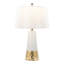 Lampe de table contemporaine en céramique 22 "avec corps blanc et doré Penenope