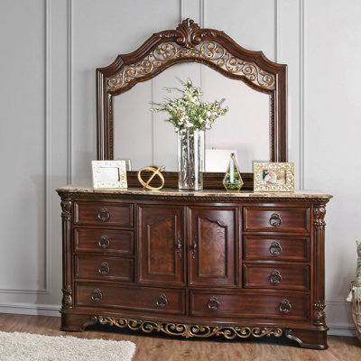 Commode 8 tiroirs avec miroir Fanechka