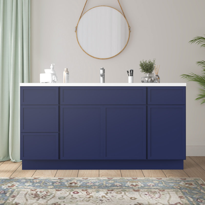 Base de meuble-lavabo simple 60 po seulement, Bleu