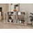 100% Solid Wood 64" Sideboard with Clear Glass Doors and Adjustable Shelves-1062831019