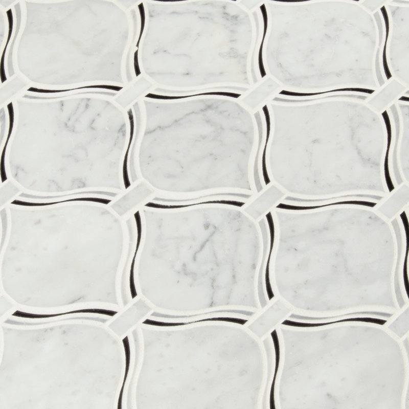 Valencia Lantern 10 in. x 11 in. Polished Marble Mosaic Floor and Wall Tile
