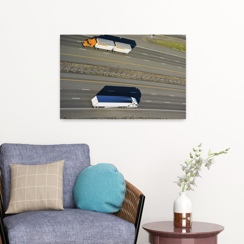 Trucks moving on a highway Interstate 80 Park City Utah USA 1 Piece Wrapped Canvas Wall Art, 40.64 cm H x 60.96 cm W
