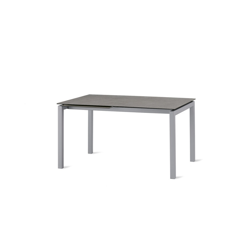 Abigail Glass Top Metal Base Dining Table, White/Carrara, 75cm H x 110cm L x 80cm W